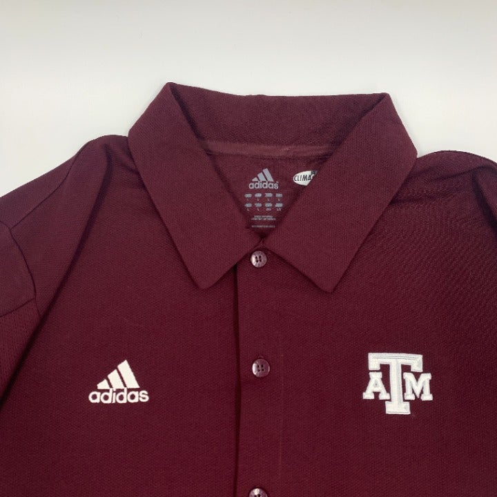 Texas A&M Aggies Adidas Button Shirt Size L