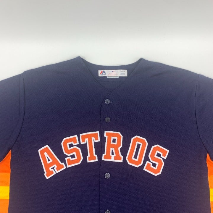 Houston Astros Jose Altuve Majestic Blue Rainbow Jersey Size XL