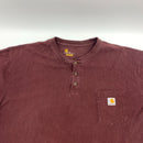 Marron Carhartt Henley Pocket T-Shirt Size 4XL