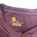 Marron Carhartt Henley Pocket T-Shirt Size 4XL
