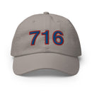 Red and Blue 716 Buffalo Area Code Champion Dad Hat
