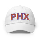 Orange and Purple PHX Phoenix Airport Code Champion Dad Hat