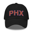 Orange and Purple PHX Phoenix Airport Code Dad Hat