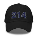 Navy and Gray 214 Dallas Area Code Dad Hat