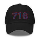 Red and Blue 716 Buffalo Area Code Dad Hat