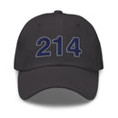 Navy and Gray 214 Dallas Area Code Dad Hat
