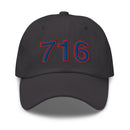 Red and Blue 716 Buffalo Area Code Dad Hat