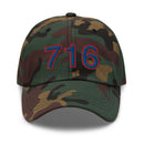 Red and Blue 716 Buffalo Area Code Dad Hat