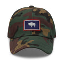 Wyoming Flag Dad Hat Merit Energy Back Logo