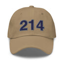Navy and Gray 214 Dallas Area Code Dad Hat