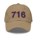 Red and Blue 716 Buffalo Area Code Dad Hat