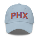 Orange and Purple PHX Phoenix Airport Code Dad Hat