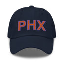 Orange and Purple PHX Phoenix Airport Code Dad Hat