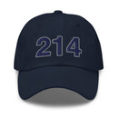 Navy and Gray 214 Dallas Area Code Dad Hat