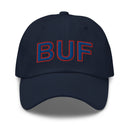 Blue and Red BUF Buffalo Airport Code Dad Hat