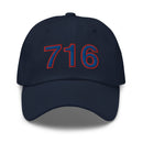 Red and Blue 716 Buffalo Area Code Dad Hat