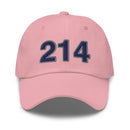 Navy and Gray 214 Dallas Area Code Dad Hat