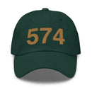 Navy & Gold 574 South Bend Area Code Dad Hat