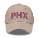 Orange and Purple PHX Phoenix Airport Code Dad Hat