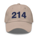 Navy and Gray 214 Dallas Area Code Dad Hat