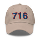 Red and Blue 716 Buffalo Area Code Dad Hat