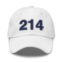 Navy and Gray 214 Dallas Area Code Dad Hat