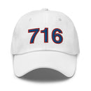 Red and Blue 716 Buffalo Area Code Dad Hat