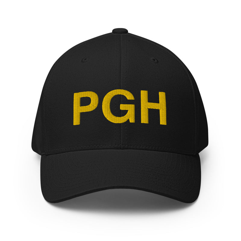 PGH Black & Gold Pittsburgh Closed Back Hat