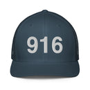 916 Sacramento Area Code Closed Back Trucker Hat