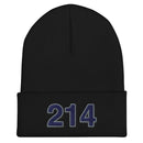 Navy & Gray 214 Dallas Area Code Cuffed Beanie