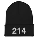 214 Dallas Area Code Cuffed Beanie