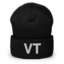Vermont VT State Abbreviation Cuffed Beanie