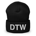 DTW Detroit MI Airport Code Cuffed Beanie