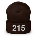 215 Philadelphia Area Code Cuffed Beanie