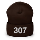 307 Wyoming Area Code Cuffed Beanie