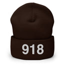 918 Tulsa Area Code Cuffed Beanie