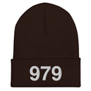 979 College Station Area Code Cuffed Beanie