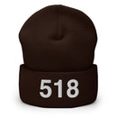 518 Upstate NY Area Code Cuffed Beanie