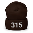 315 Upstate NY Area Code Cuffed Beanie