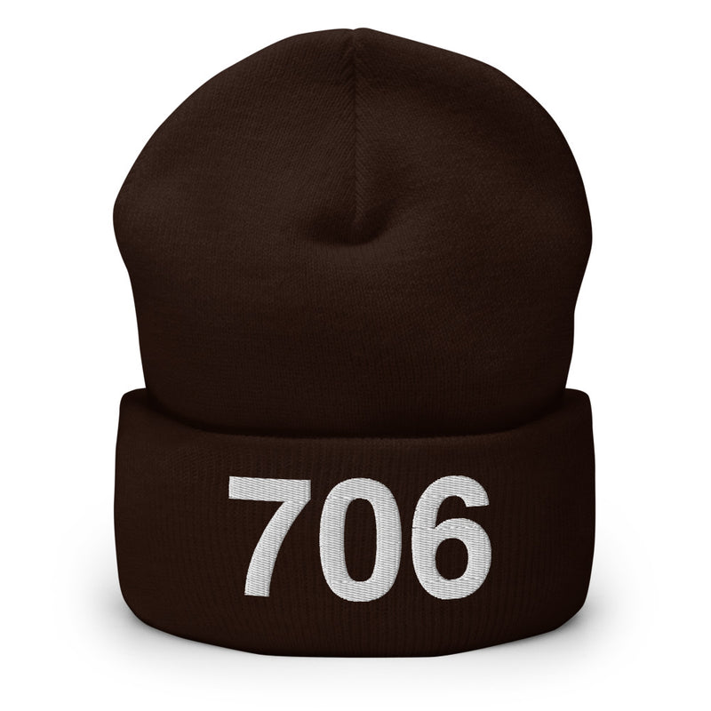 706 Athens GA Area Code Cuffed Beanie