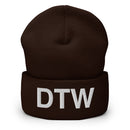 DTW Detroit MI Airport Code Cuffed Beanie