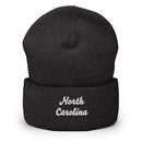 Cursive North Carolina Cuffed Beanie