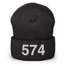 574 South Bend IN Area Code Cuffed Beanie