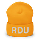 RDU Raleigh NC Airport Code Cuffed Beanie