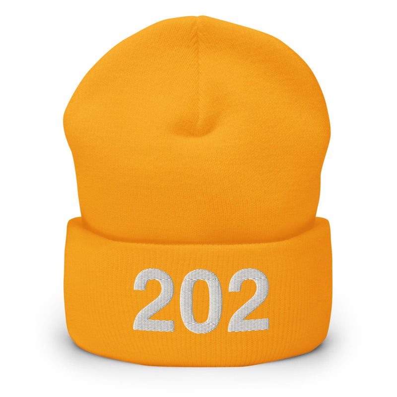 202 Washington DC Area Code Cuffed Beanie