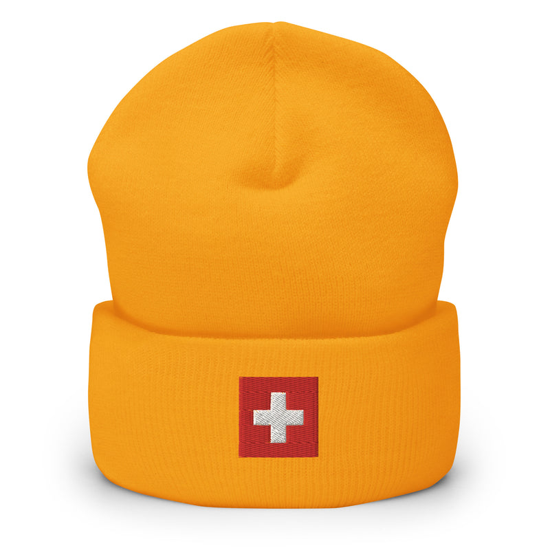 Switzerland Flag Cuffed Beanie