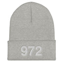 972 Dallas Area Code Cuffed Beanie
