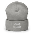 Cursive North Carolina Cuffed Beanie