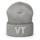Vermont VT State Abbreviation Cuffed Beanie