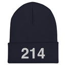 214 Dallas Area Code Cuffed Beanie